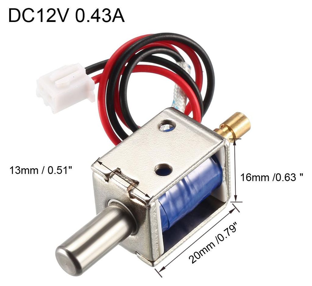 DC 12V 0,43A Mini Elektromagnet Verriegelung Drš¹ckend Ziehend Typ fš¹r Tš¹rschloss 4mm