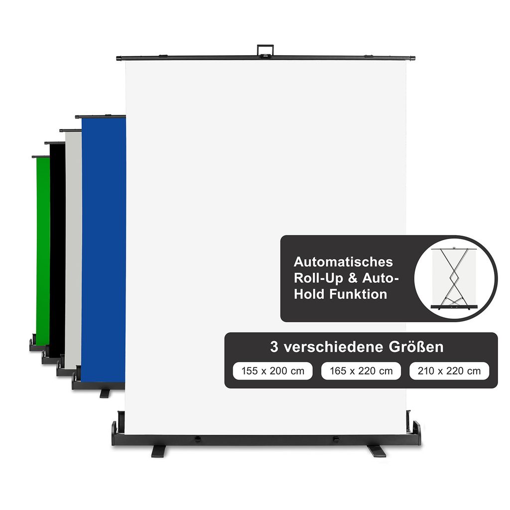 walimex pro Pannello Roll-up Sfondo 155x200cm bianco Immagine del prodotto 