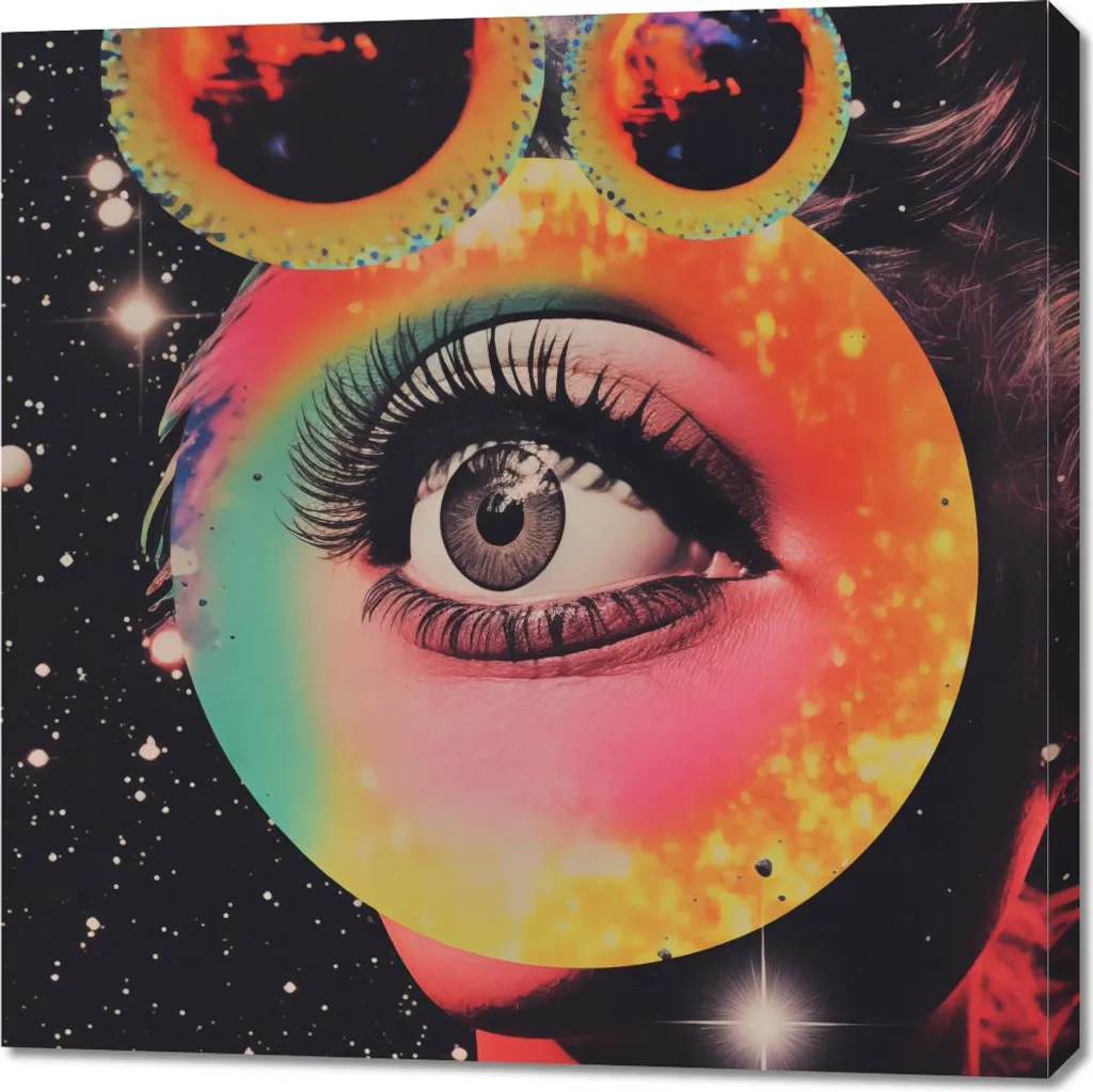 Art Mural Œil dans le cosmos 90x90 cm - Créer une ambiance relaxante