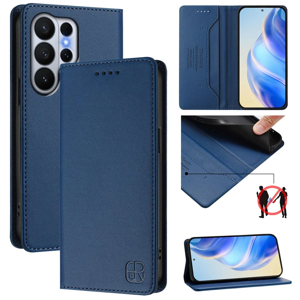 Custodia Samsung Galaxy S26 Ultra Blu: Portafoglio e Supporto Cinema