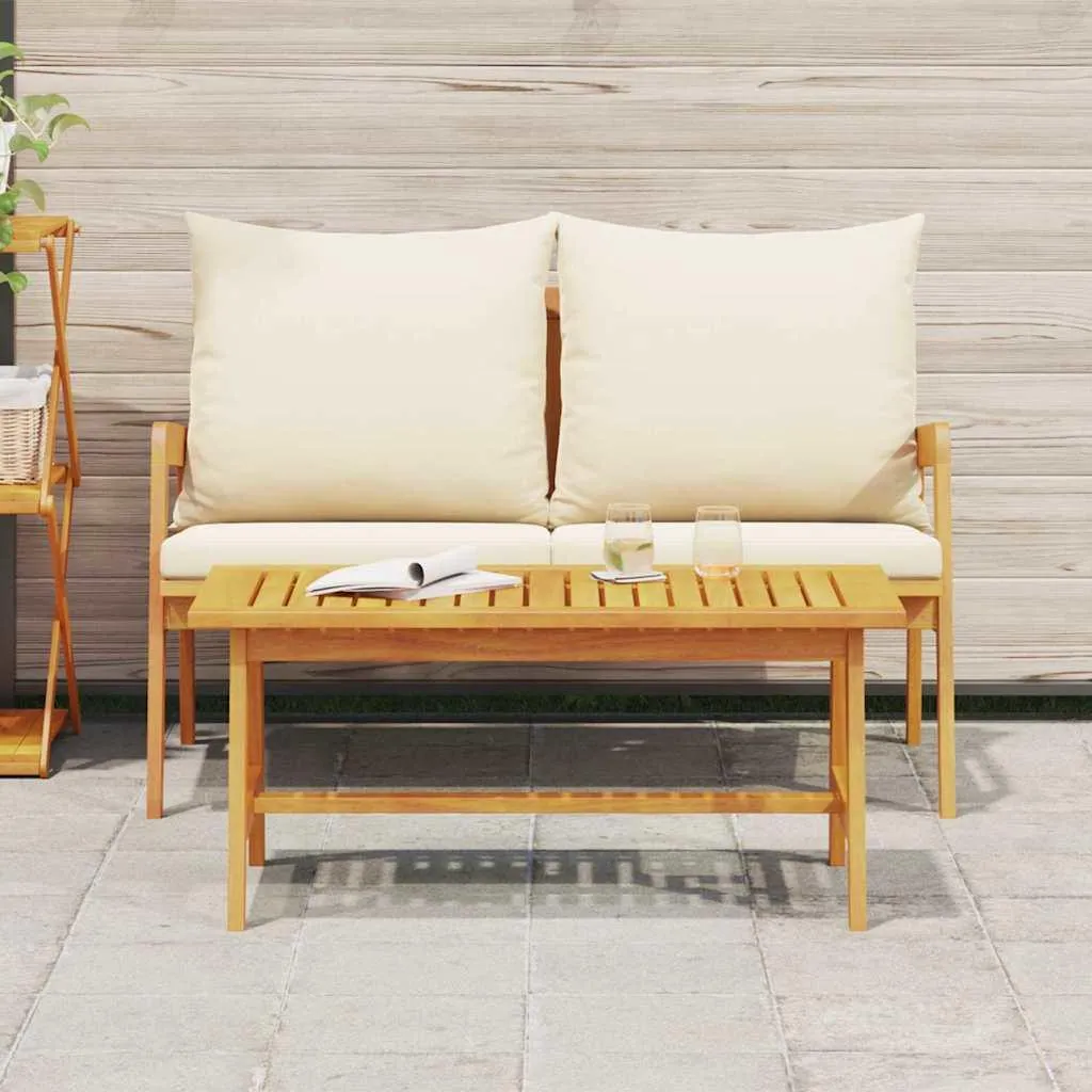 Tavolino Basso Acacia Massello Oliata - Design Naturale Contemporaneo - 4