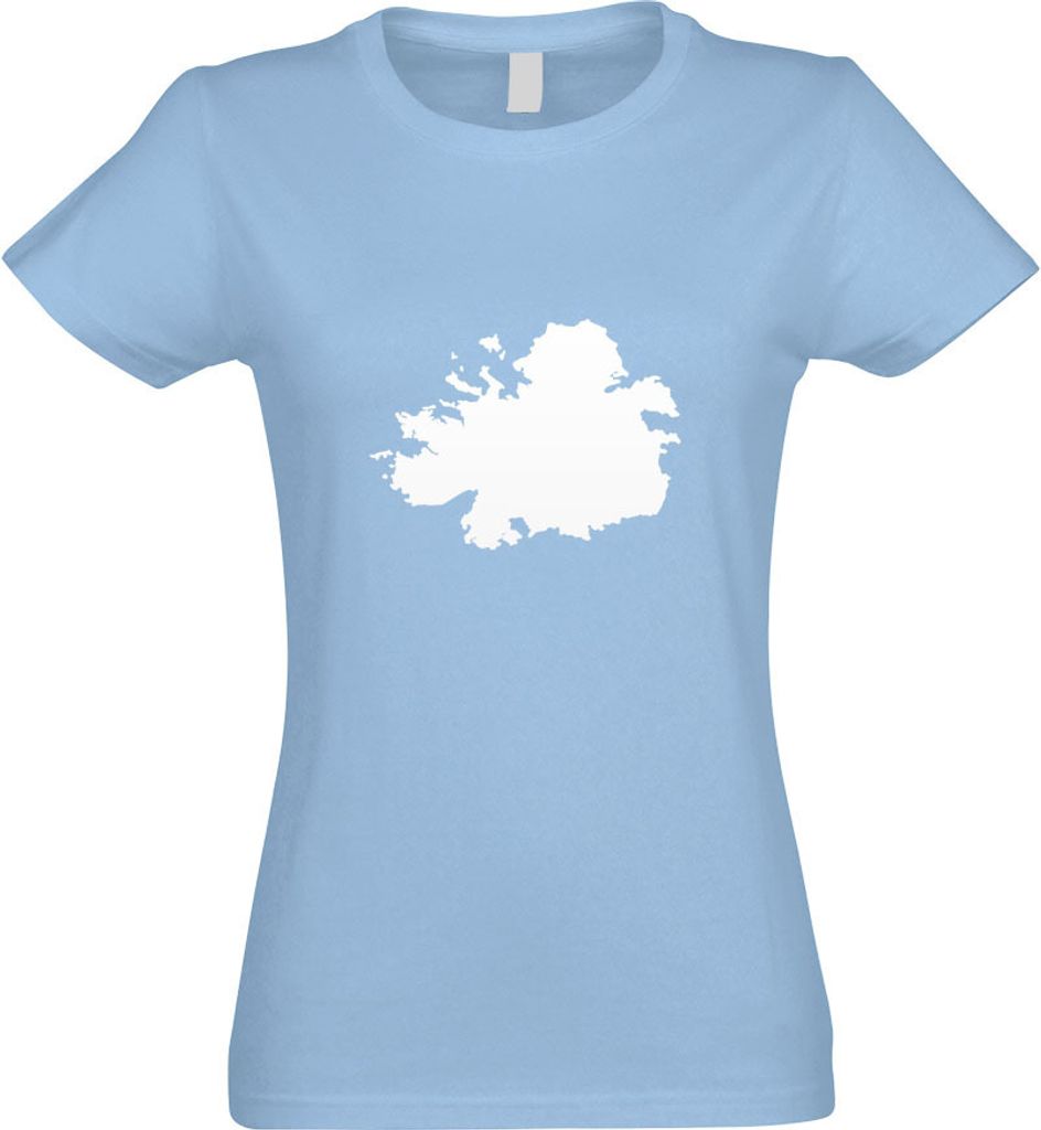 Kiwistar - T-Shirt tailliert - Damen - himmelblau - Antigua und Barbuda - mit Motiv Bedruckt - Funshirt Design - Sport - Freizeit - Damen - XXL