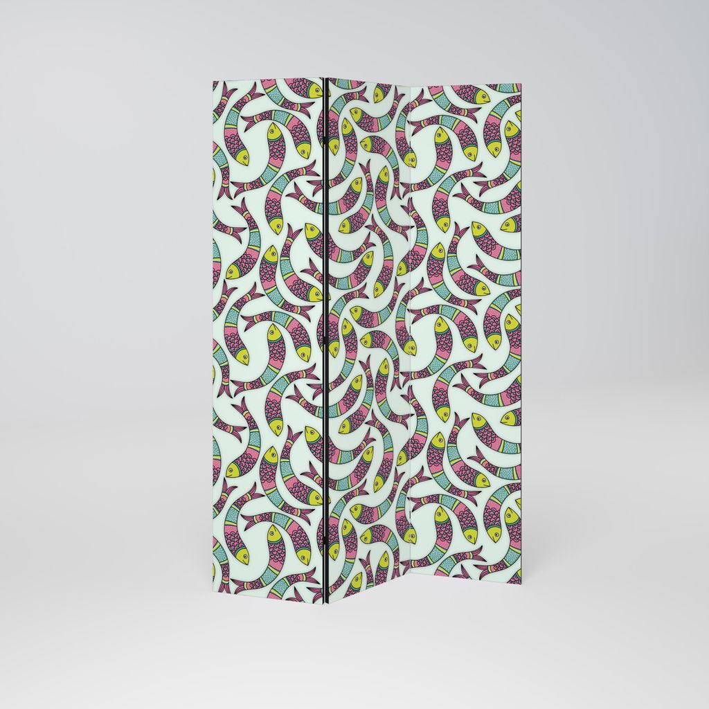 SpaceRebels Paravent Raumteiler - 3-teilig Raumtrenner, Druck 2-Seite - Raumtrenner - Trennwand Wohnung - Room Divider - Spanische Wand Deko Modern...