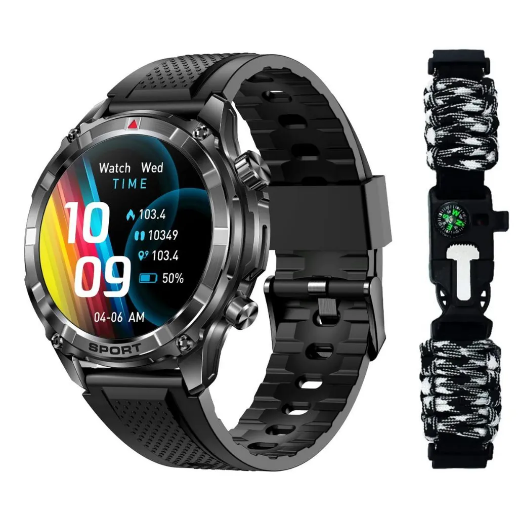 Smartwatch Uomo 2026 Accendifuoco e Telefono Outdoor Rotondo