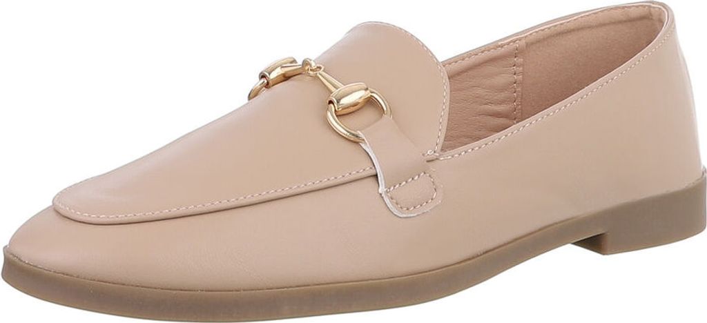 Ital-Design Damen Halbschuhe Lederoptik Mokassins 88930687 Hellbraun Gr. 41