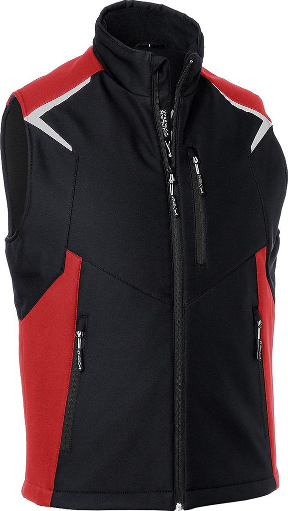 Kübler Bodyforce Softshell Weste schwarz/mittelrot Gr. M