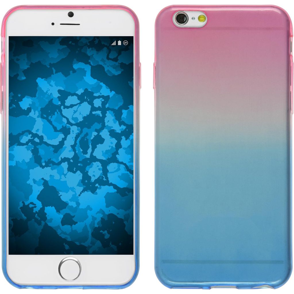 PhoneNatic Case kompatibel mit Apple iPhone 6s / 6 - Design:04 Silikon Hülle Ombrè + 2 Schutzfolien
