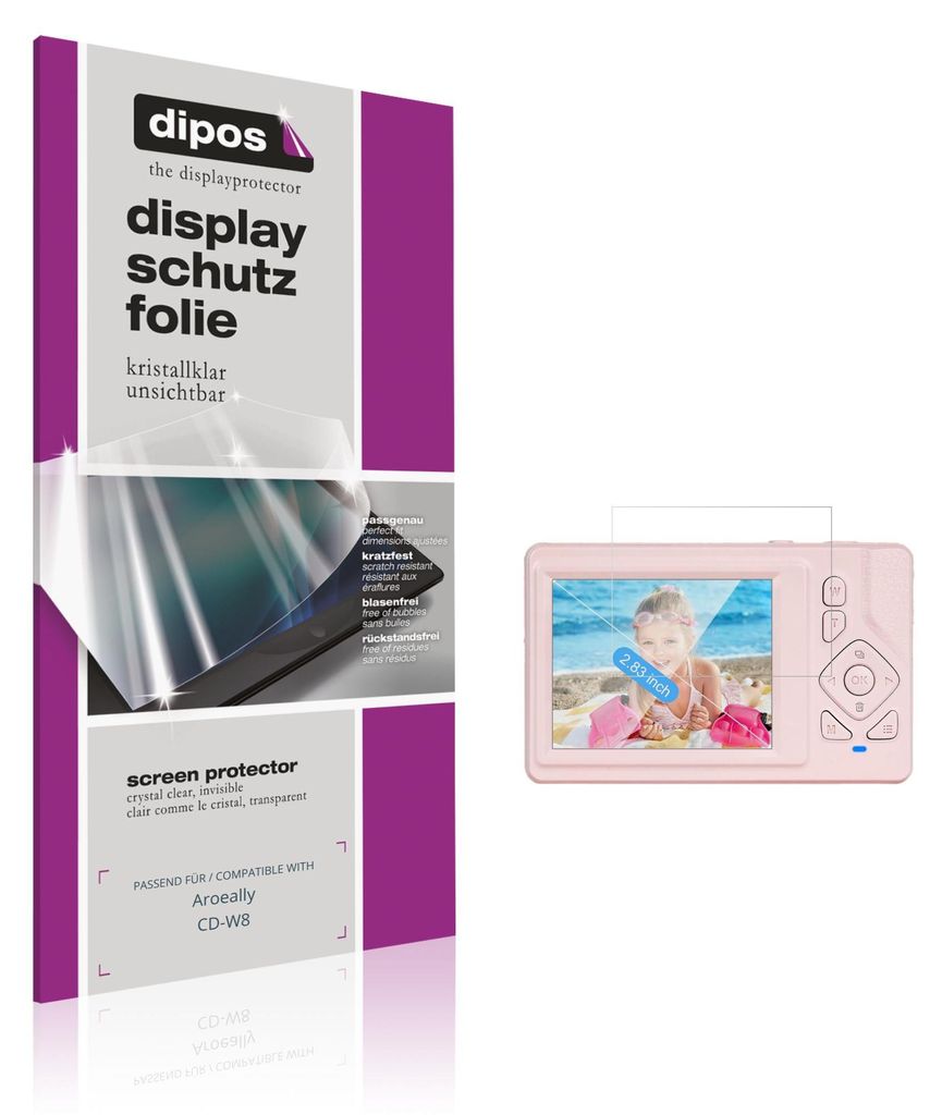 4x Schutzfolie für Aroeally CD-W8 klar Displayschutzfolie Folie Display Schutz dipos