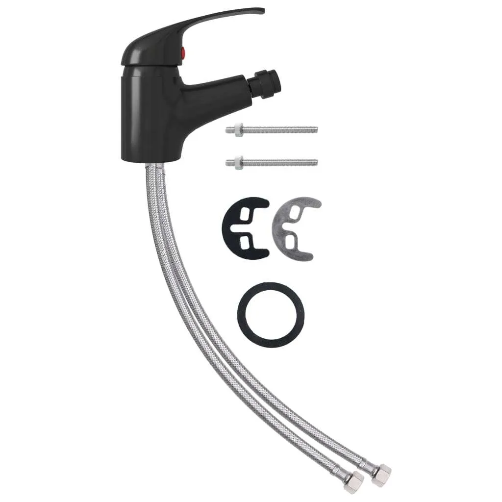 Robinet Mitigeur pour Bidet Noir Moderne 13x12 cm Série Élégance