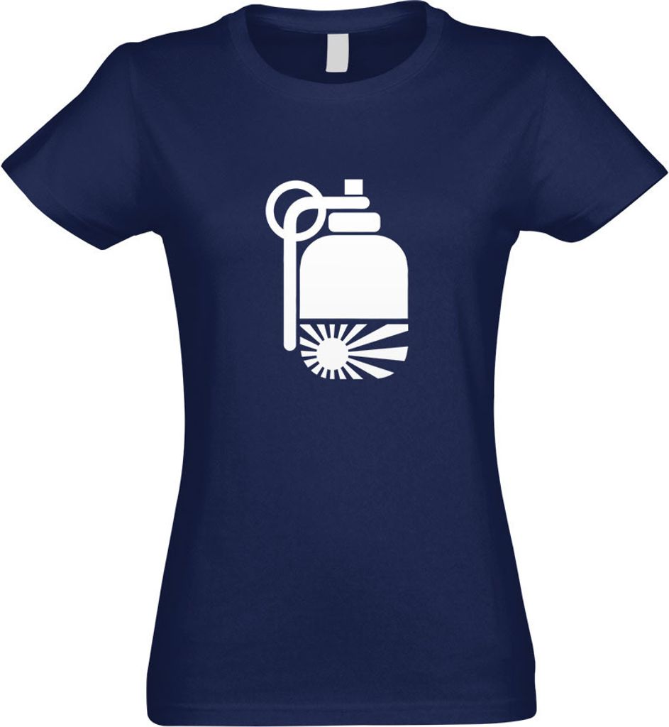 Kiwistar - T-Shirt tailliert - Damen - Navy - JDM Granate - mit Motiv Bedruckt - Funshirt Design - Sport - Freizeit - Damen - L