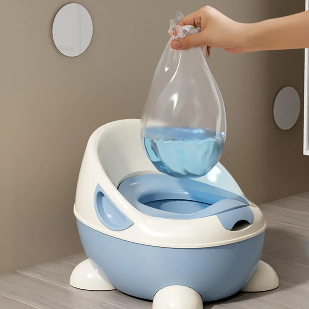 Pot d'Apprentissage Bébé Confortable avec Base Antidérapante Bleu - 4