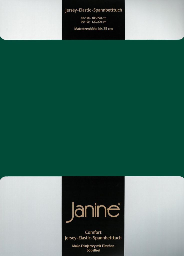 Janine Design Jersey-Spannbetttuch 5002 ELASTIC-JERSEY Farbe waldgrün Größe 150x200