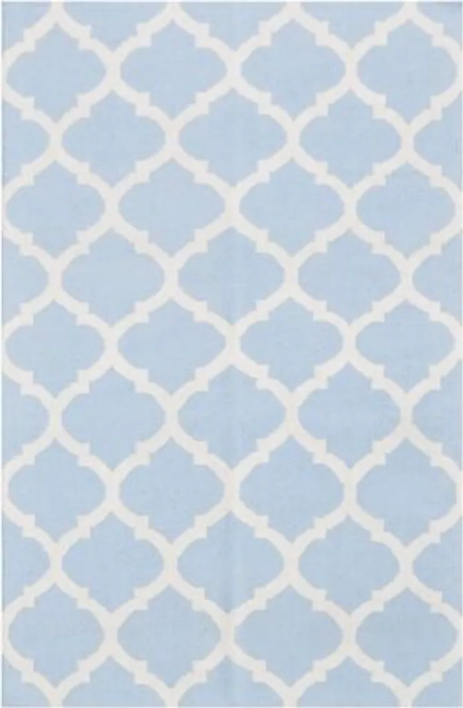 Aménager votre Salon avec le Tapis Kilim Julia Bleu Ciel 140x200 cm