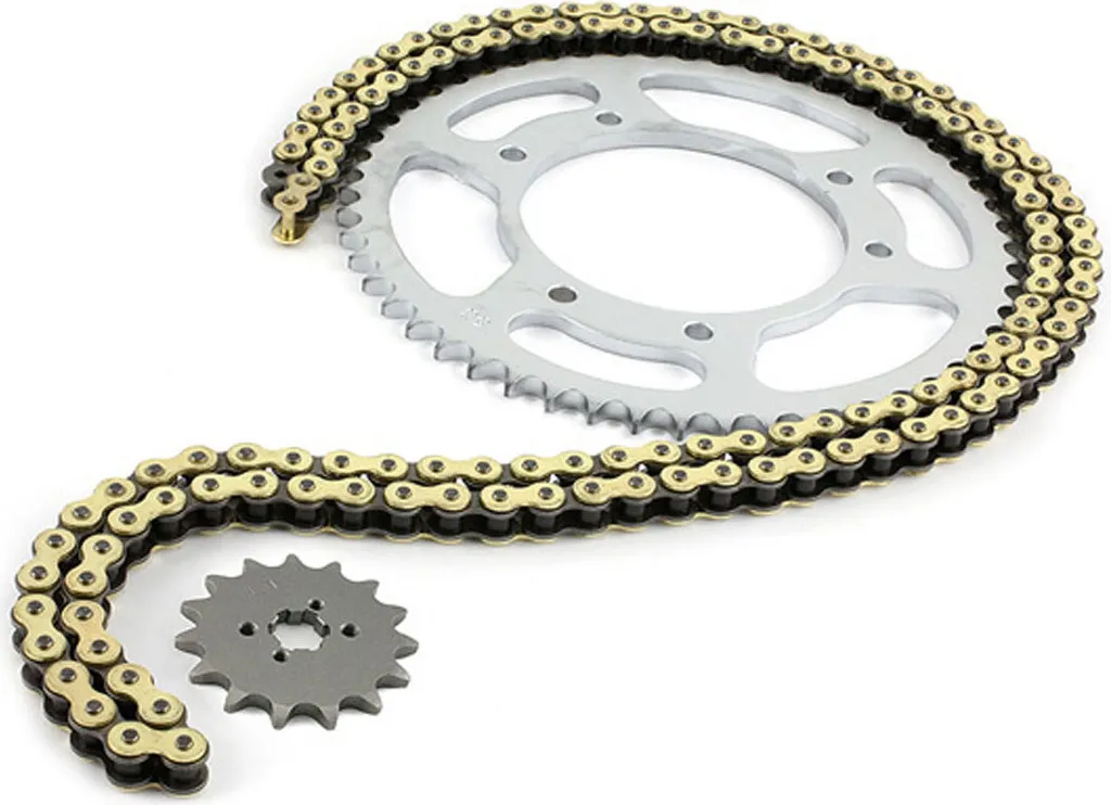Pignon 14 et Couronne 53 Dents pas 428 Renforcé pour Moteur Derbi D50B