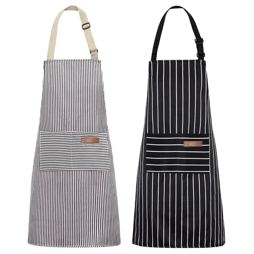 Shentian Küchenschürze 70×85 Cm – 100% Baumwolle, Schwarz, Mit Verstellbarem Nackenband & 2 Fronttaschen, Unisex, Waschbar Bei 30°C