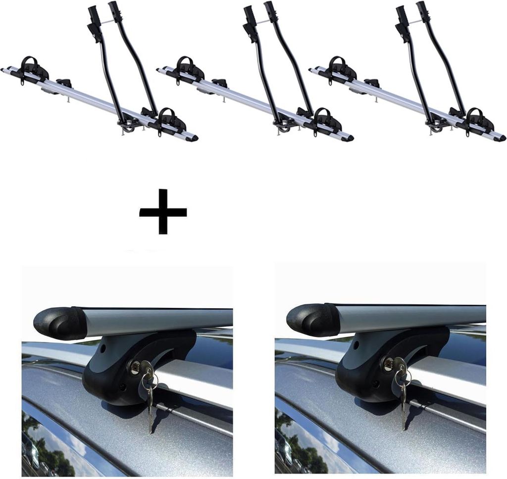 3x Fahrradträger SAGITTAR + Relingträger VDP XL 135 kompatibel mit für Mercedes M-Klasse W164 05-11