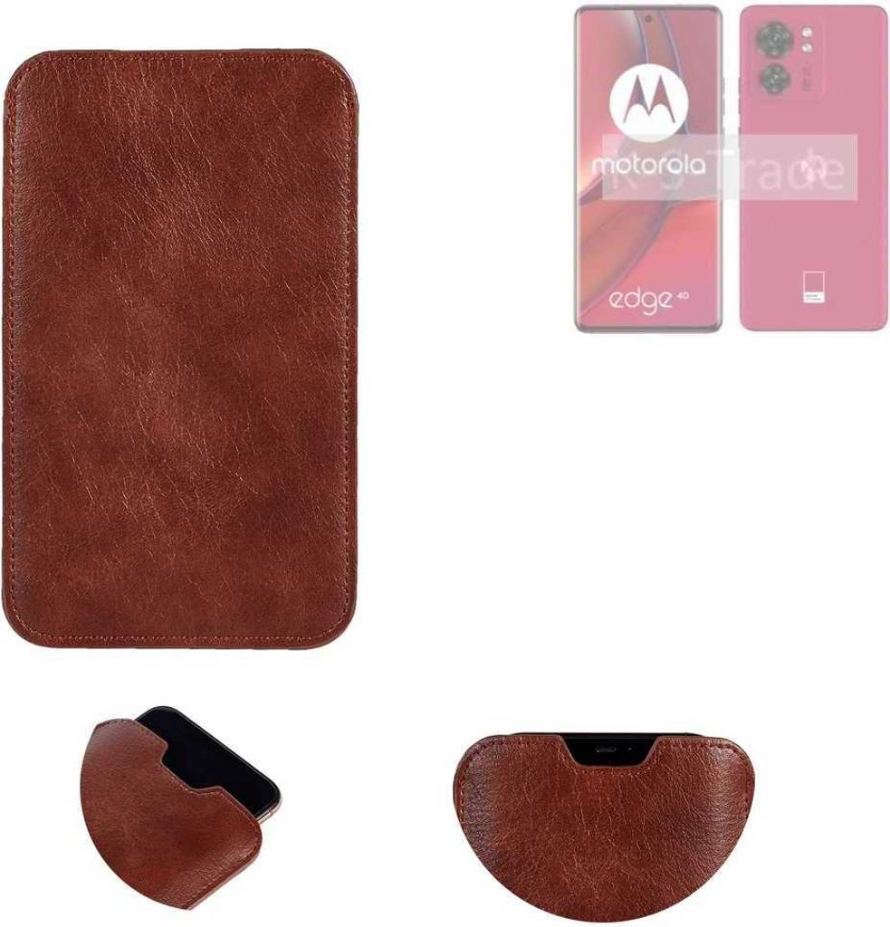 K-S-Trade Schutzhülle Handyhülle kompatibel mit Motorola Edge 40 Handytasche Kunstleder Sleeve in braun