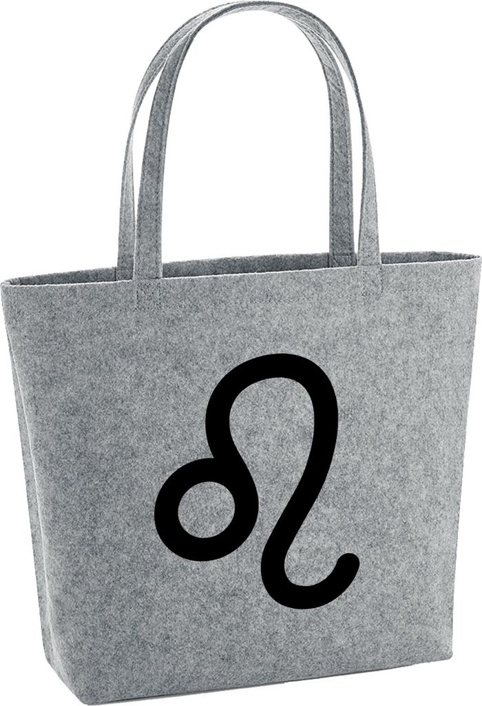 Huuraa Filzshopper Löwe Sternzeichen Zeichen 22 Liter Grey Melange Filztasche Geschenkidee