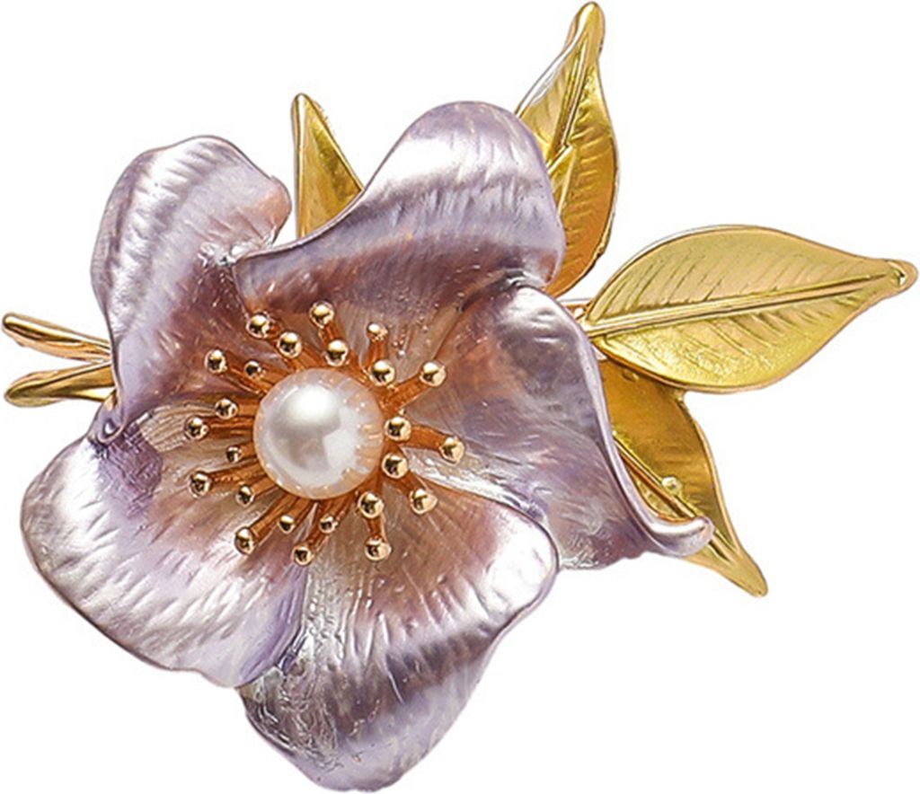 Frauen Emaille Brosche Faux Perle Blume Blatt Form Anzug Mantel Kragen Hut Schal Dekoration Kleidung Pin Prom Party Kleidungsstück Schmuck