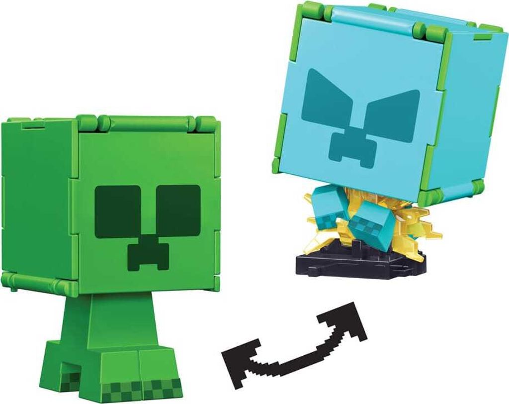 Minecraft Flippin' Figure Creeper + Charged Creeper - Immagine del prodotto 
