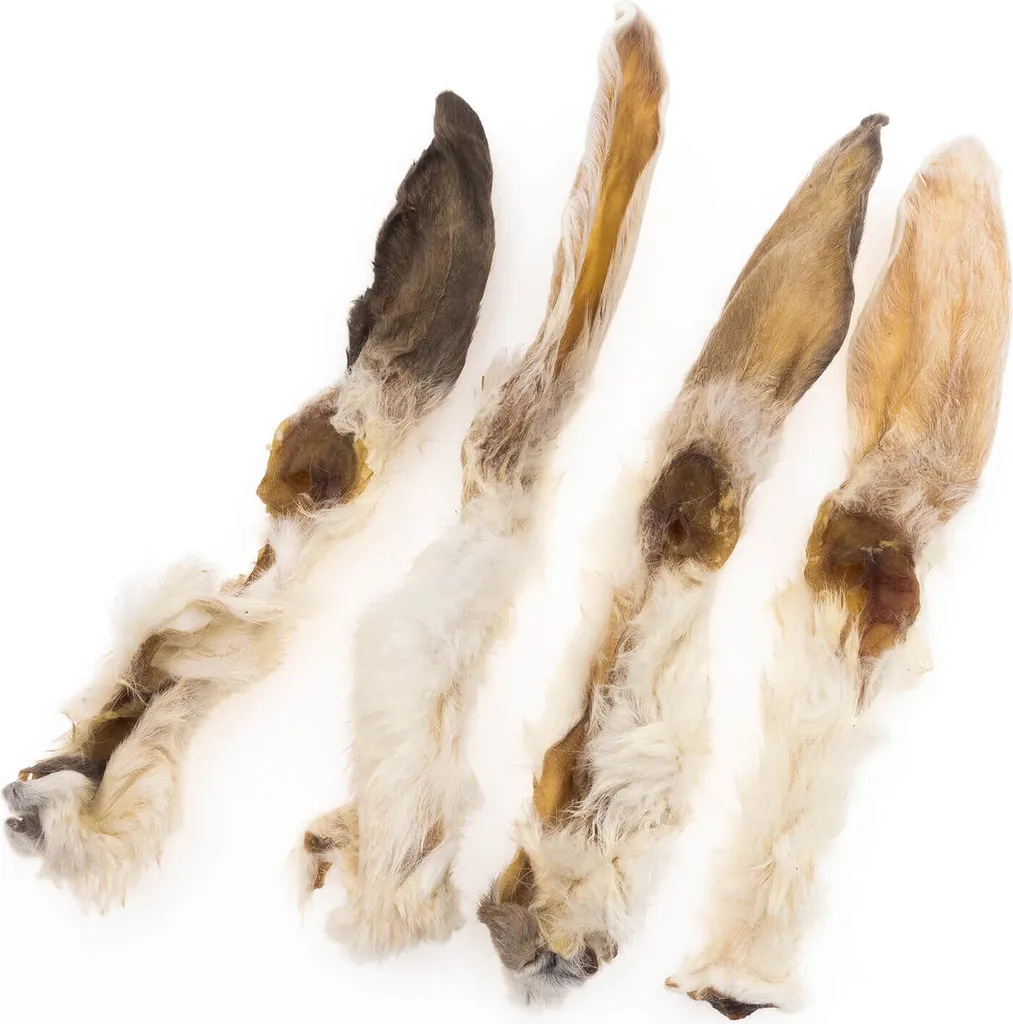 4DOGS Orecchie di Coniglio con Pelo 10pz | Masticativo Ipoallergenico - 5