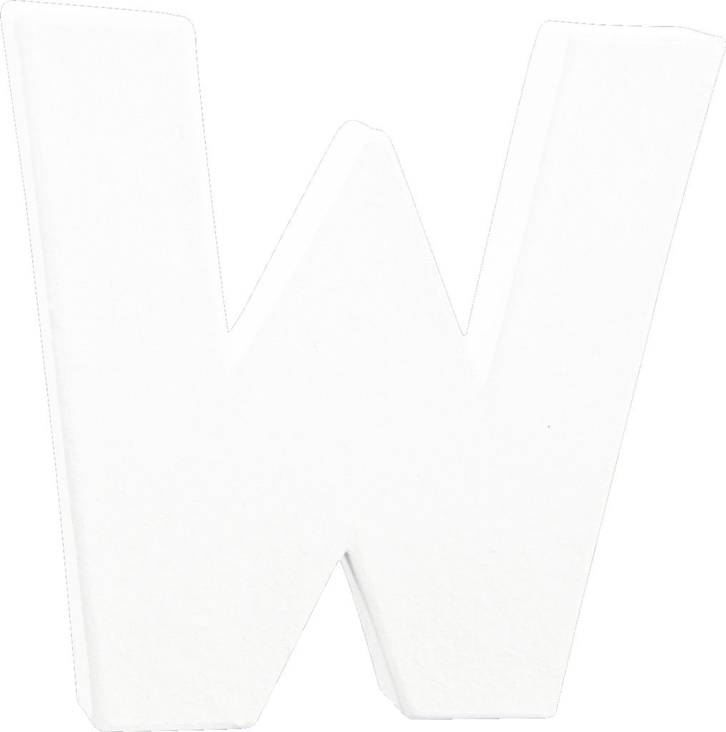 Décopatch 5x Weißes Pappmaché, Buchstabe W, 12cm - Weiß AC752C
