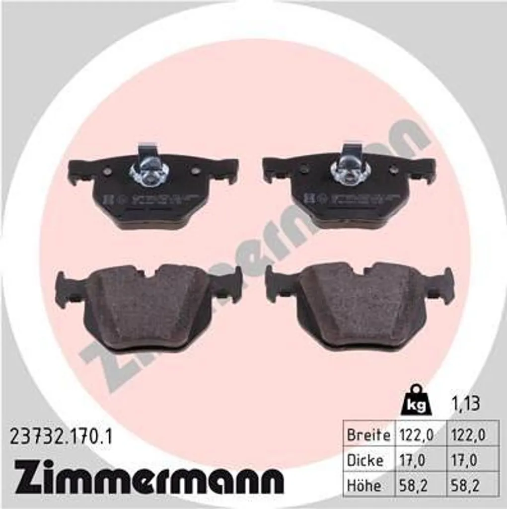 Plaquettes de frein anti-sifflement pour BMW Série 5 E60 OE 34216763043
