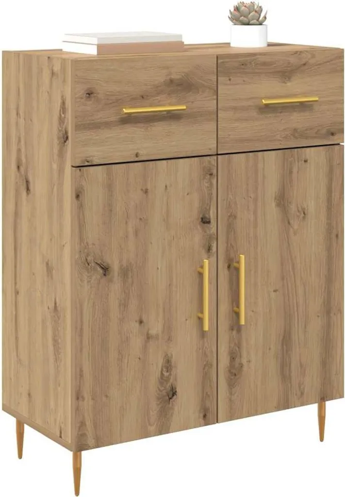 Credenza Rovere Artisan 69,5x34x90 cm | Mobile Buffet Salvaspazio Cucina - 2