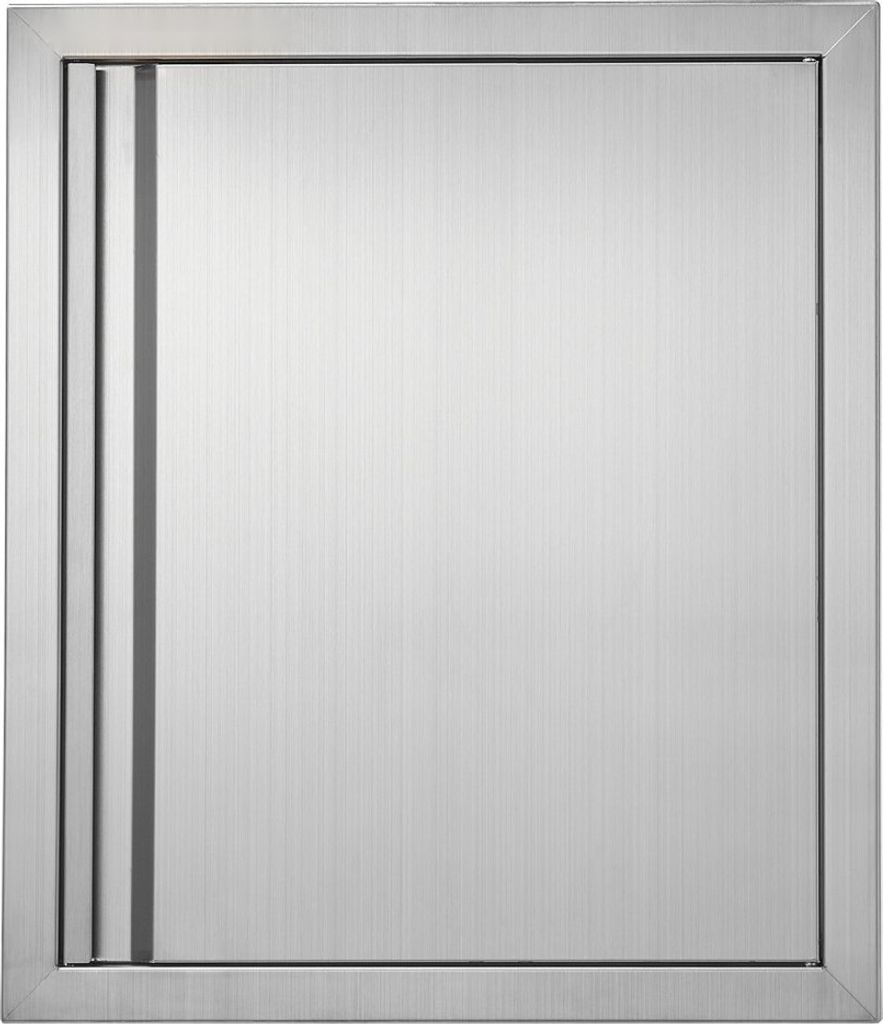 Edelstahl Grillzugangstür - 457 x 533 mm - Vertikale Wandtür mit versenkbarem Griff - für Grillinsel, Grillstation, Außenschrank