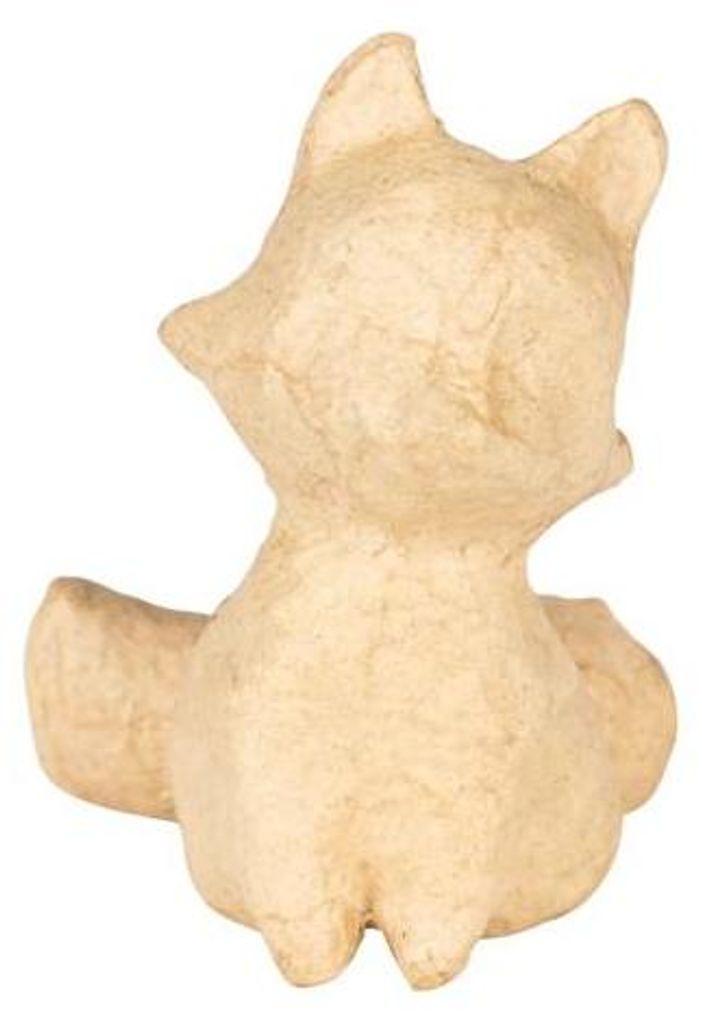 Clairefontaine Decopatch Pappmaché-Figur Fuchs, unbemalt zum Basteln und Dekorieren, 7x7x9 cm
