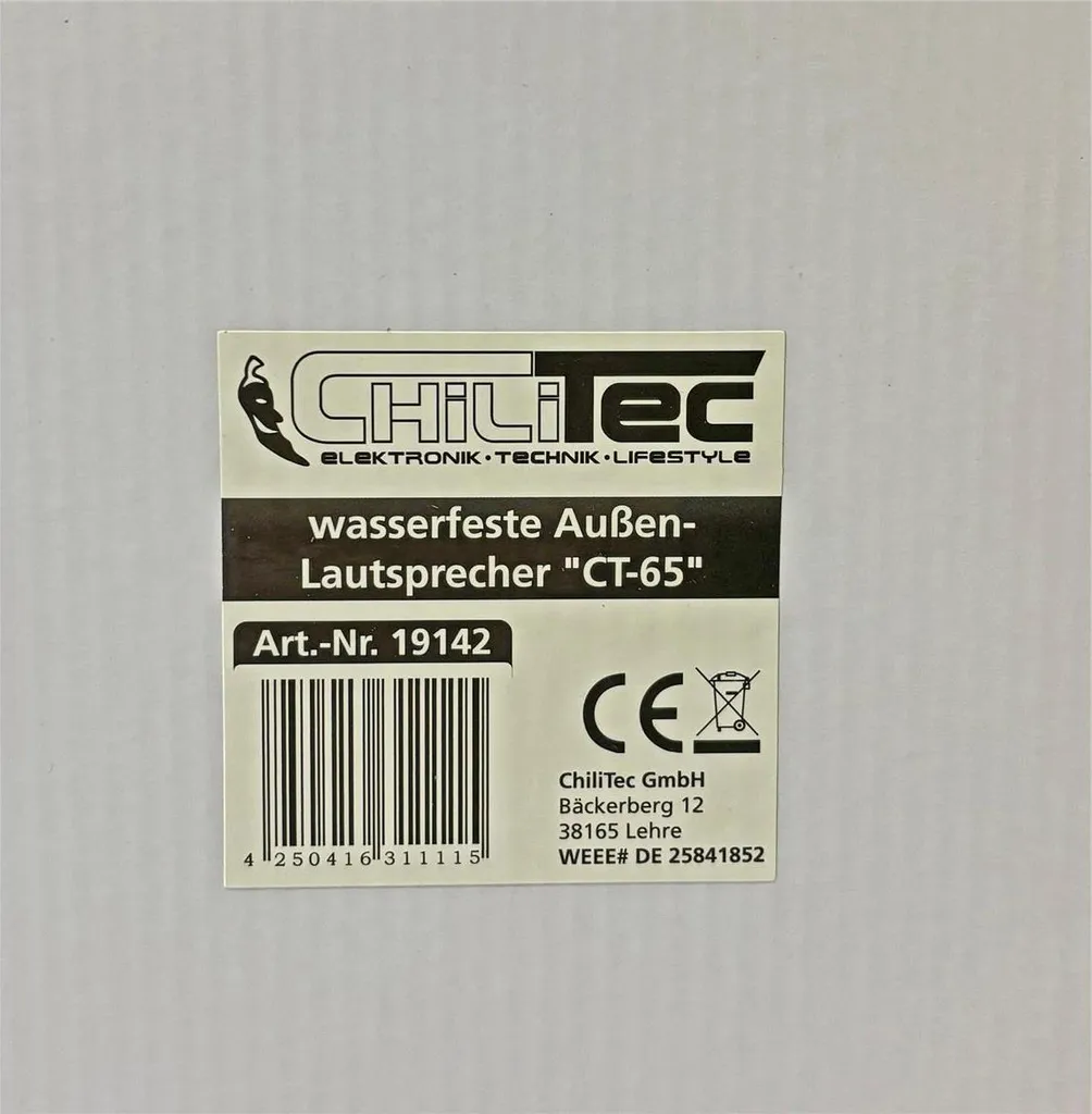 Set 2 Casse Impermeabili ChiliTec CT-65 165mm 100W 8 Ohm | Uso Marino - 4