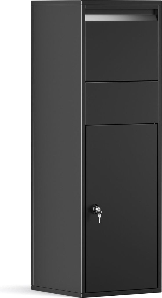 Wiltec Paketkasten schwarz 460 x 450 x 1400 mm, Paketbox Produktbild 