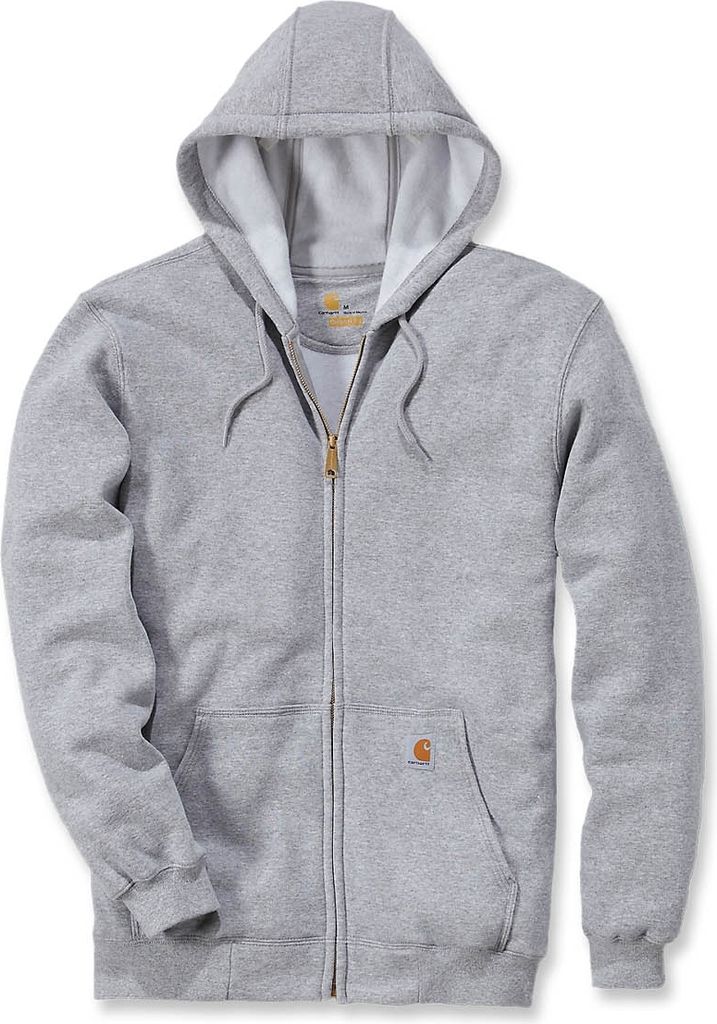 Carhartt Zip Hooded Sweatshirt K122 Zip Hoodie Sweatshirt-Jacke, Farbe:heather grey, Größe:XS