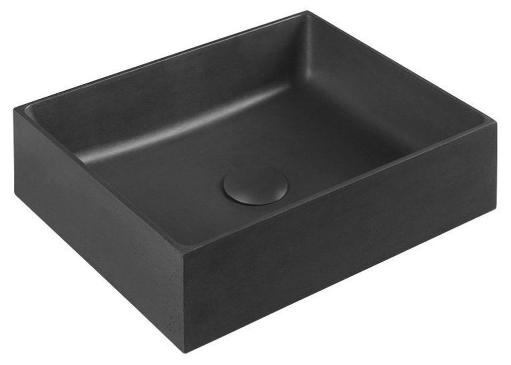 Sapho FORMIGO Betonwaschbecken zum Aufsetzen, 47,5x36,5cm, Anthrazit matt