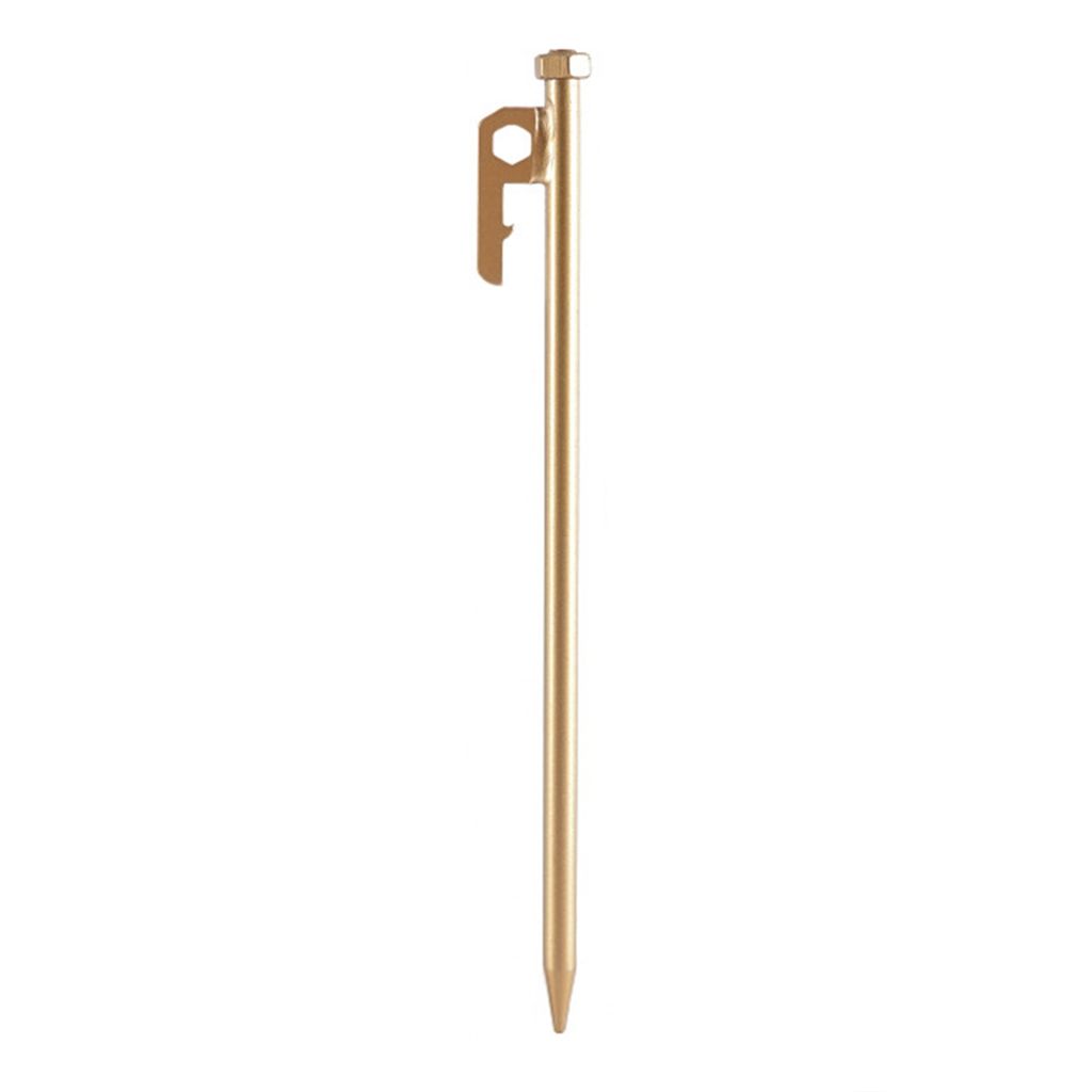 Bodennagel, solider Seitenhaken, Mini-Edelstahl, langer starker Zeltnagel für den Außenbereich, goldfarben, 30 cm