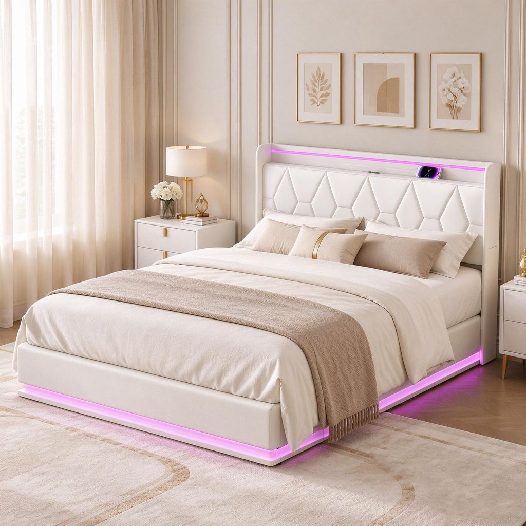 Letto matrimoniale con boxspring INONEFT, 140x200 cm, letto Immagine del prodotto 