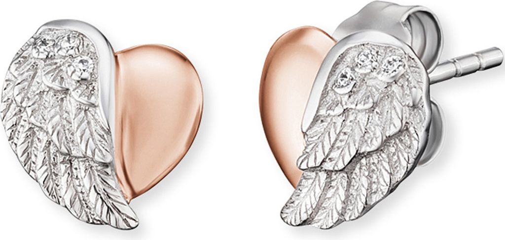 Engelsrufer Damen-Ohrstecker ERE-LILHEARTWING-BI bicolor