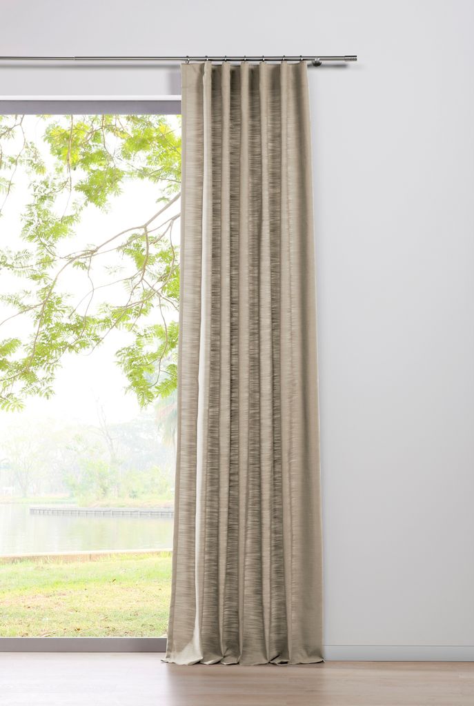 Schlaufenschal Balance Blickdicht Gardinen Vorhänge 1er Set Farbe: Beige, Größe: 135x245 cm