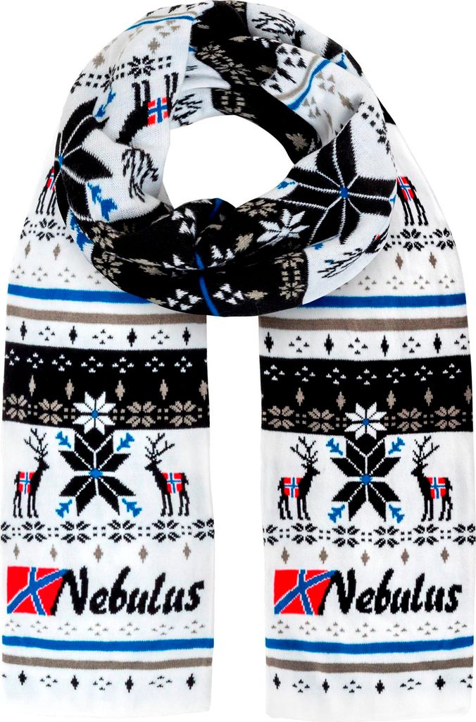 Nebulus Norweger Schal FREDDY, wärmend , weich und kuschelig , P5981 - Uni, weiß-schwarz, onesize