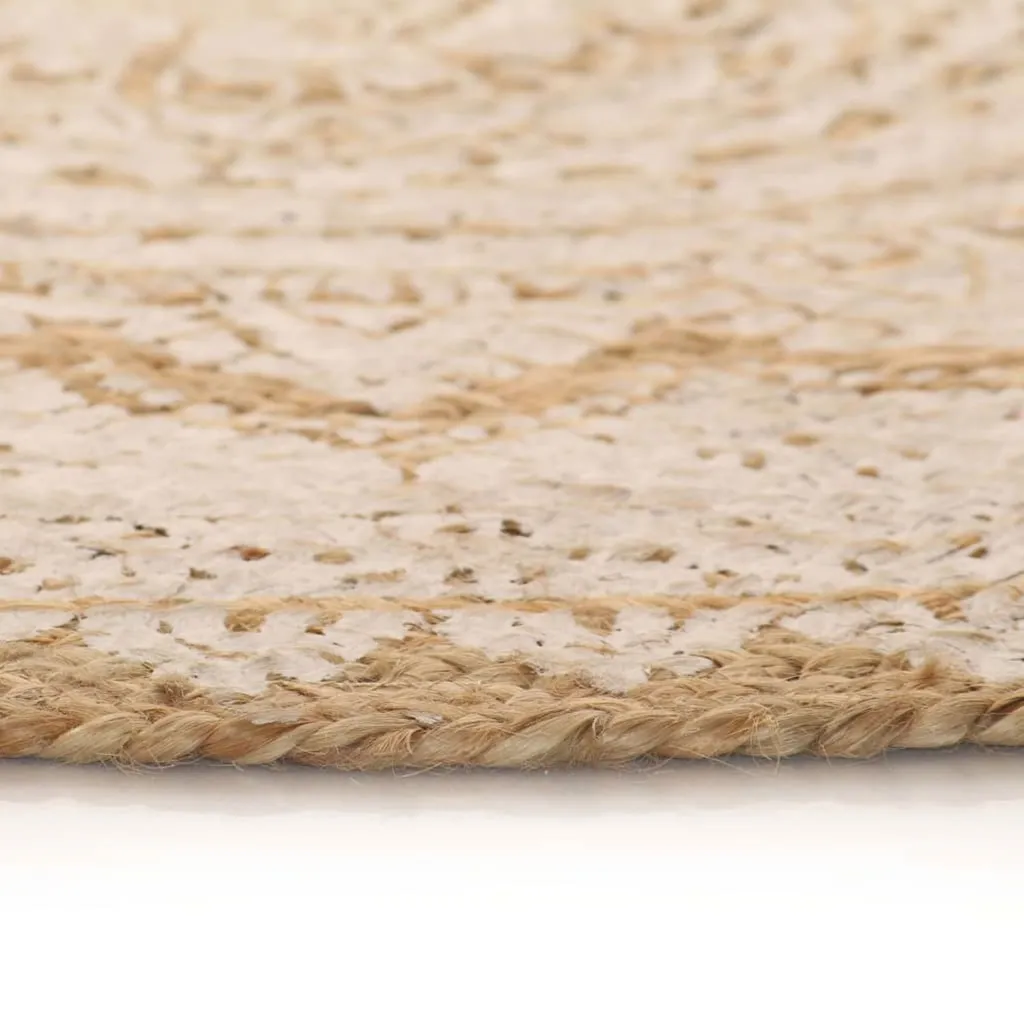 Tapis Jute Tressé Imprimé 150 cm - Texture Robuste et Finition Artisanale