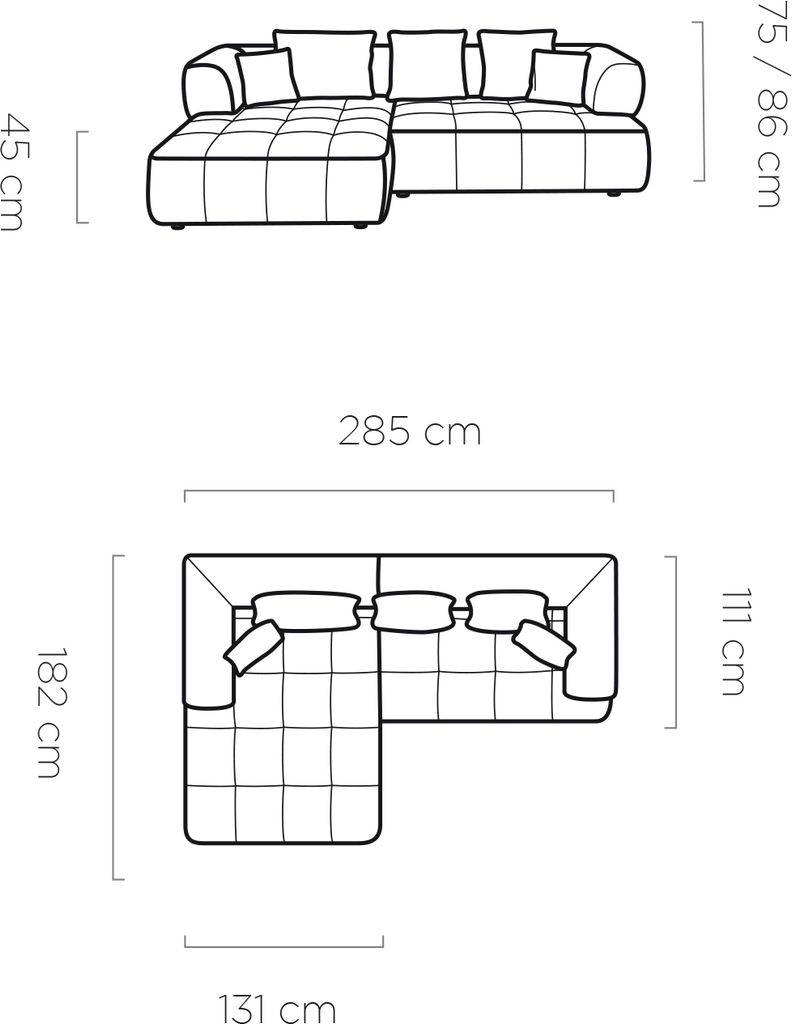 DomoHome Avangarde sofa narożna Nowoczesna sofa narożna z Zdjęcie produktu 3