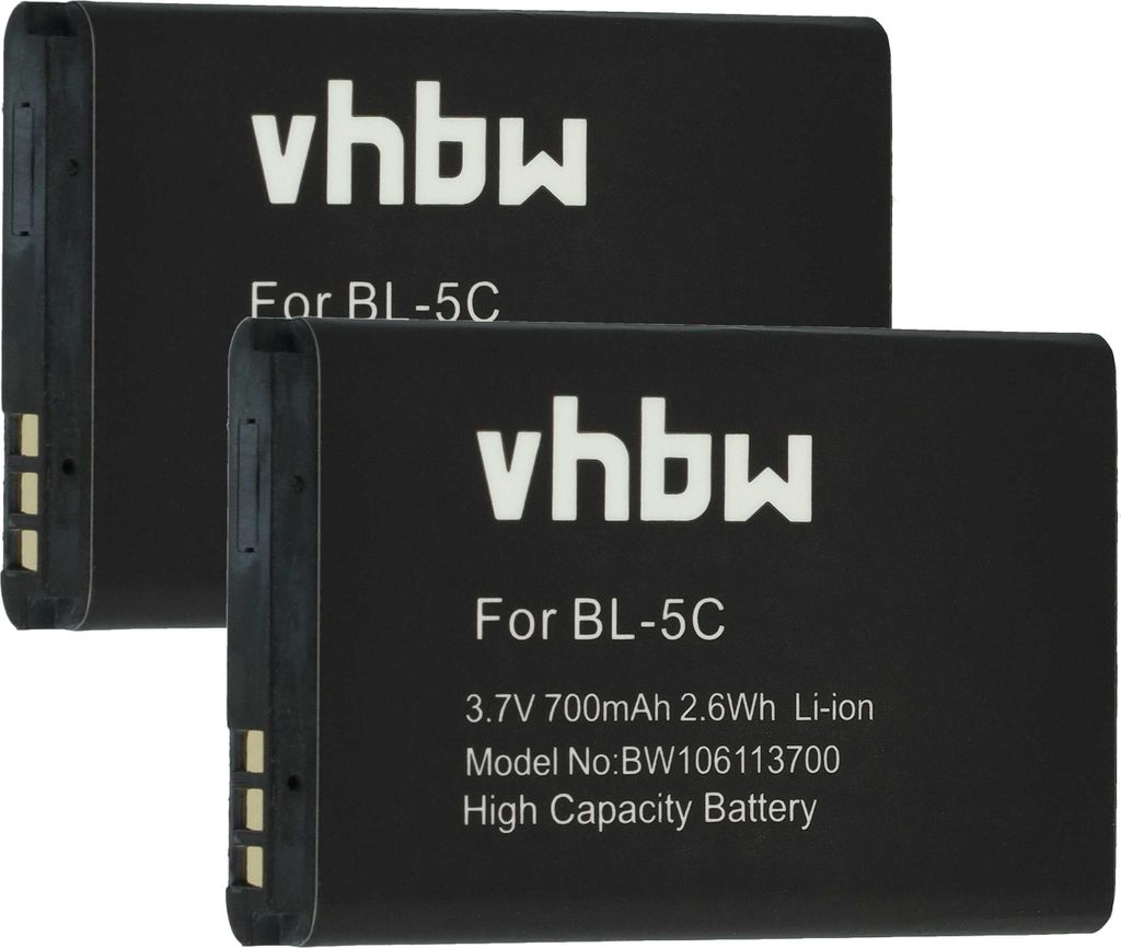 vhbw 2x Akku kompatibel mit Philips Avent SCD600/10, SCD610, SCD600 Handy Smartphone Telefon (700 mAh, 3,7 V, Li-Ion)