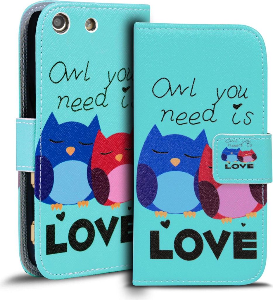 Handy Tasche für Sony Xperia M5 Hülle Kunstleder Motiv Schutzhülle Case