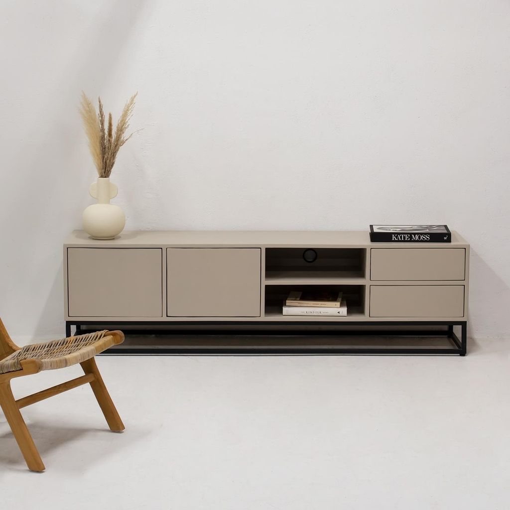 Giga Meubel TV-Möbel Cervi - Taupe Mangoholz - 180x42x50cm