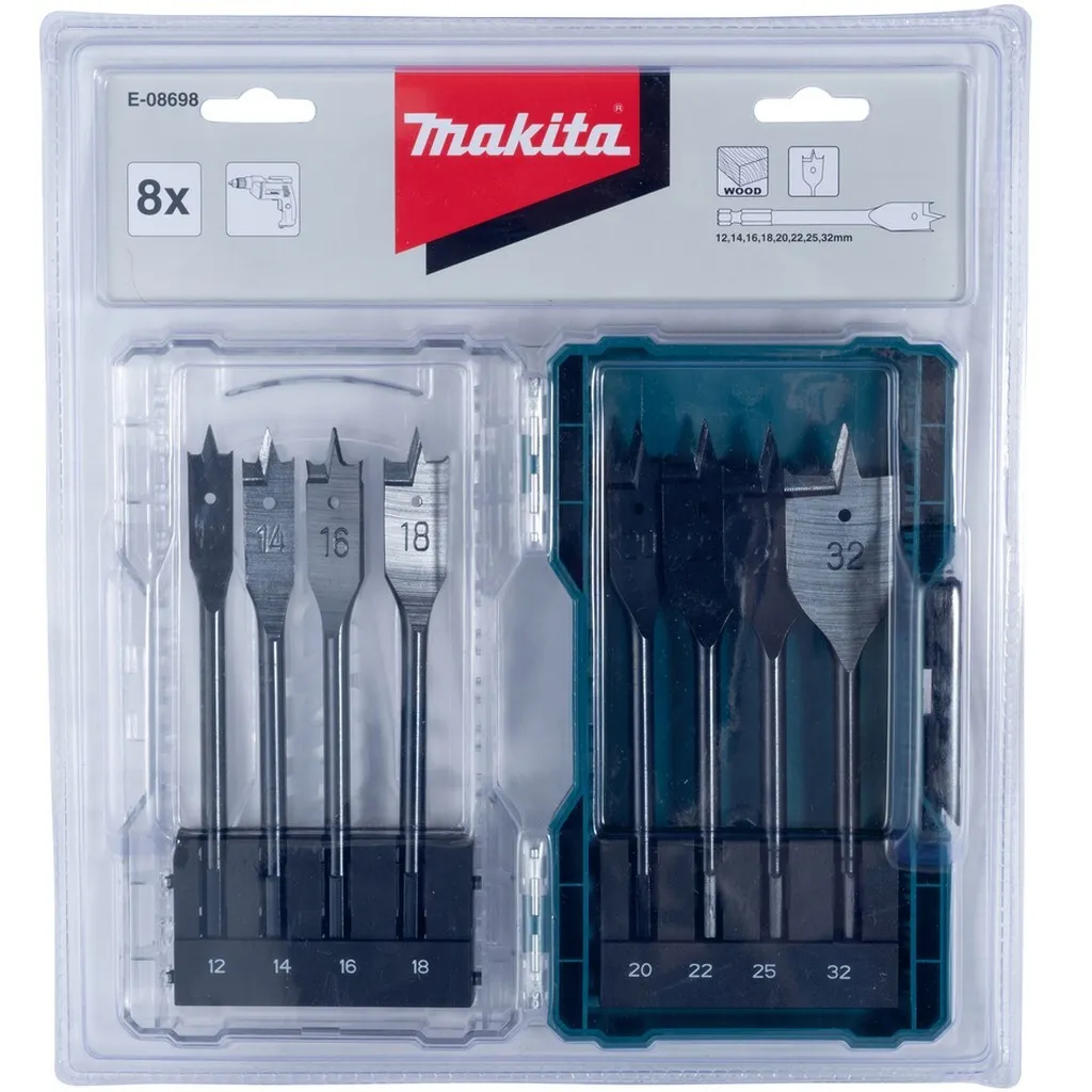 Set de mèches plates bois pour installations électriques et plomberie - 9