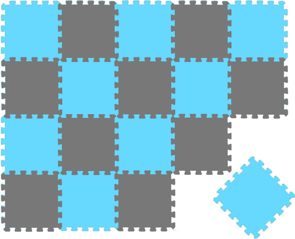 18 Teile Baby Kinder Puzzlematte ab Null - 30x30 Puzzle Spielmatte Krabbelmatte