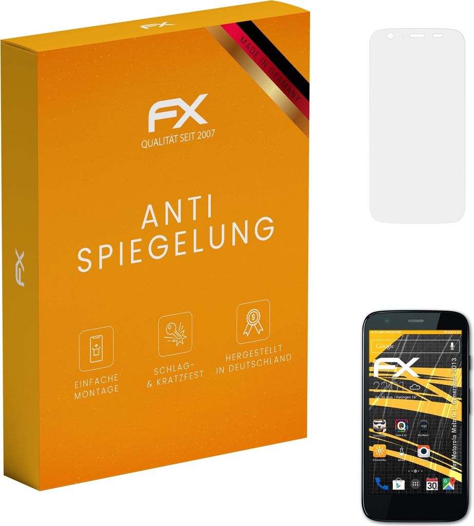 atFoliX FX-Antireflex 3x Schutzfolie kompatibel mit Motorola Moto G (1. Generation 2013) Displayfolie