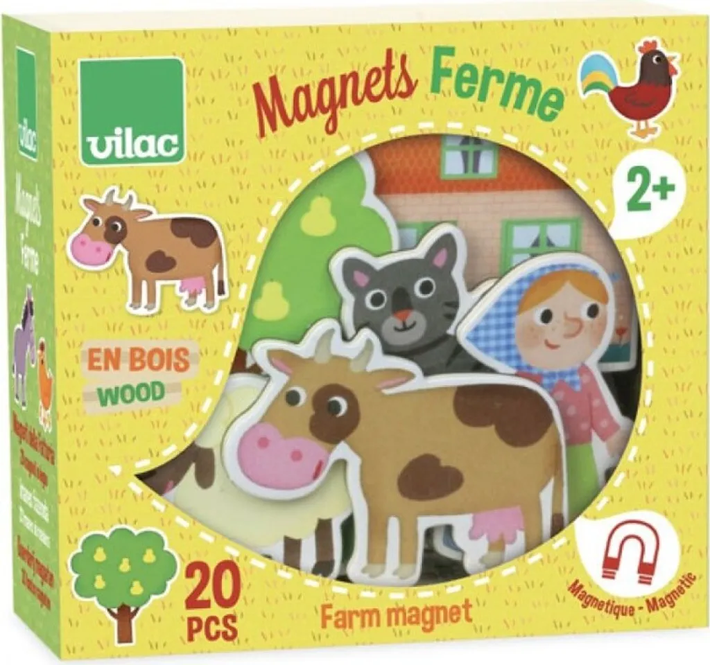 Jouet ferme magnétique en bois Vilac - Coffret d'éveil pour les petits