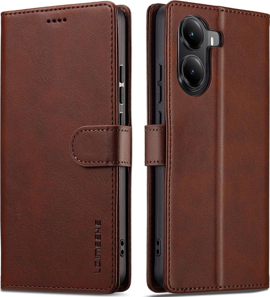 Hülle für Xiaomi Poco X7 Pro, Klapphüllen Brieftasche Leder Magnetverschluss Ständer Schutzhülle Braun