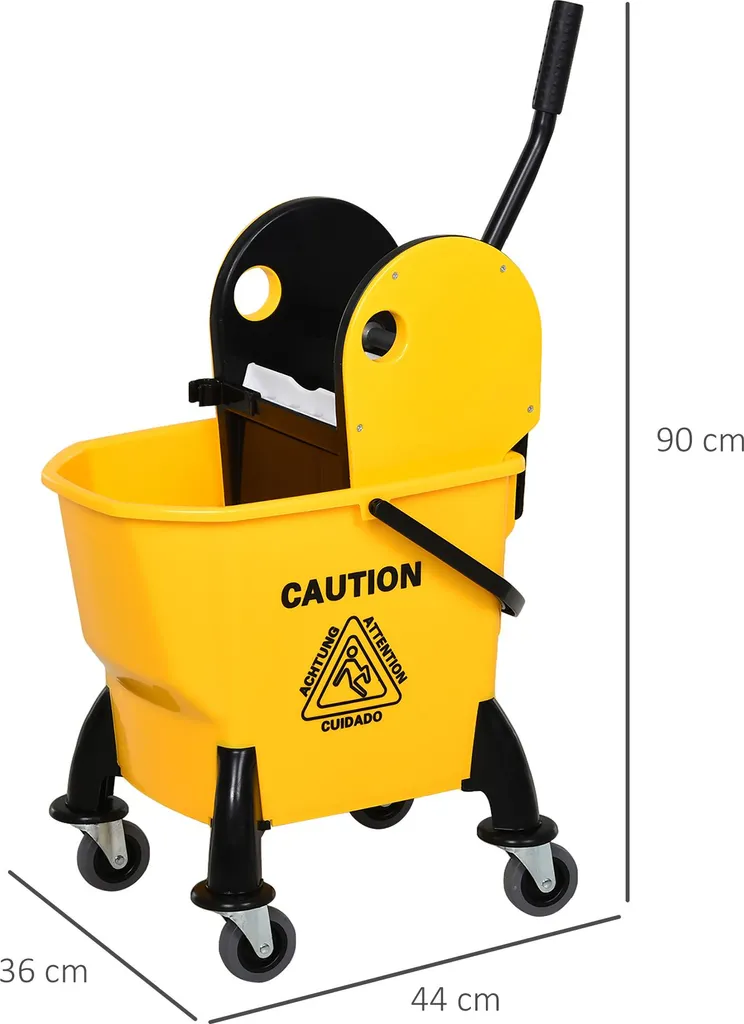 Chariot de ménage compact 26L léger et efficace avec essoreur pro - 3